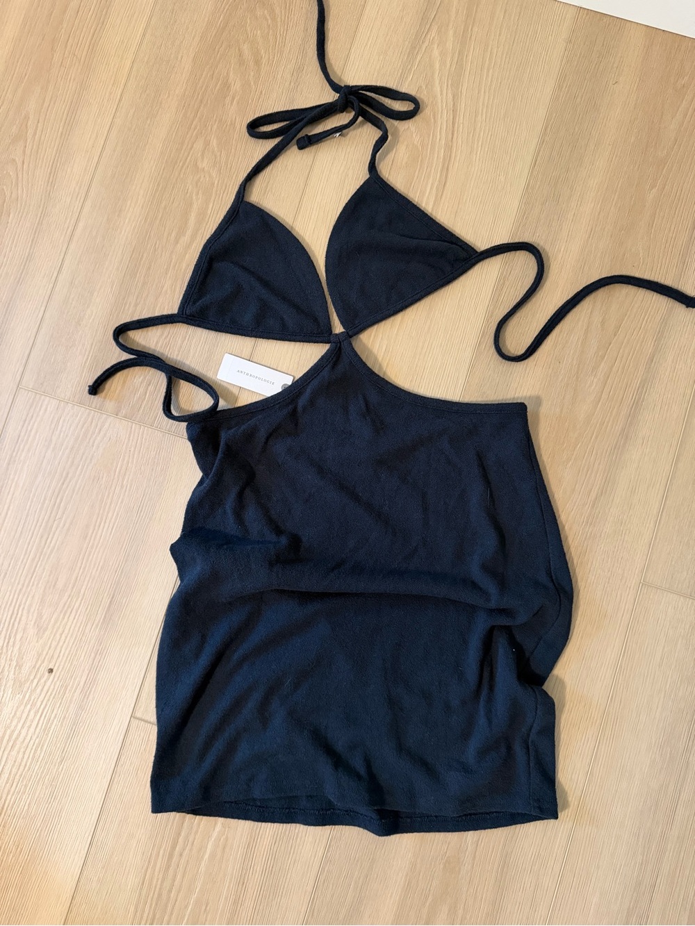Anthropologie Tie-Neck Beach Cover Up Dress “Bikini Top” NWT